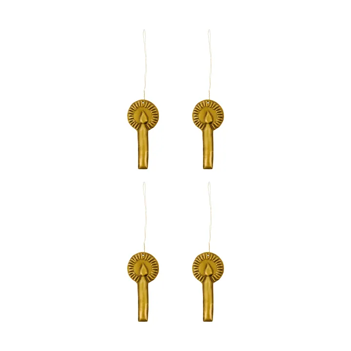 Adorno colgante navideño Glory, pack de 4 - Latón envejecido - House Doctor