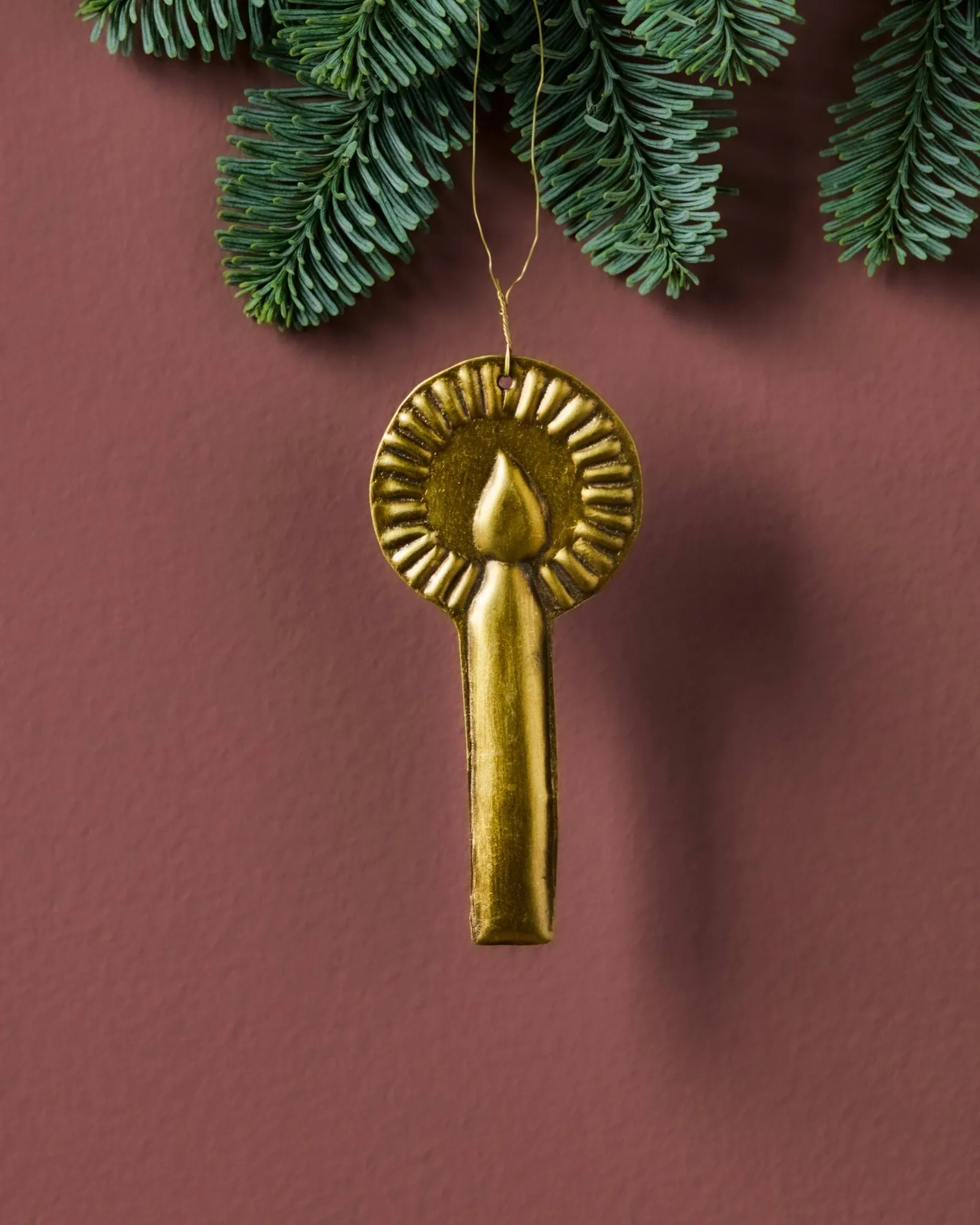Adorno colgante navideño Glory, pack de 4, Latón envejecido House Doctor