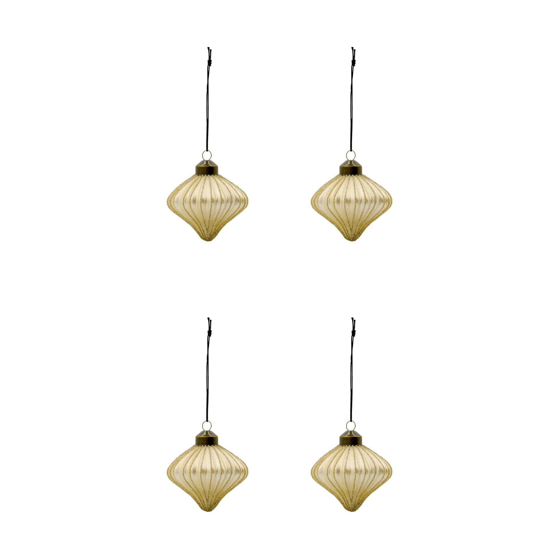 Adorno colgante navideño Spin, pack de 4, Champán House Doctor