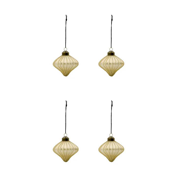 Adorno colgante navideño Spin, pack de 4 - Champán - House Doctor