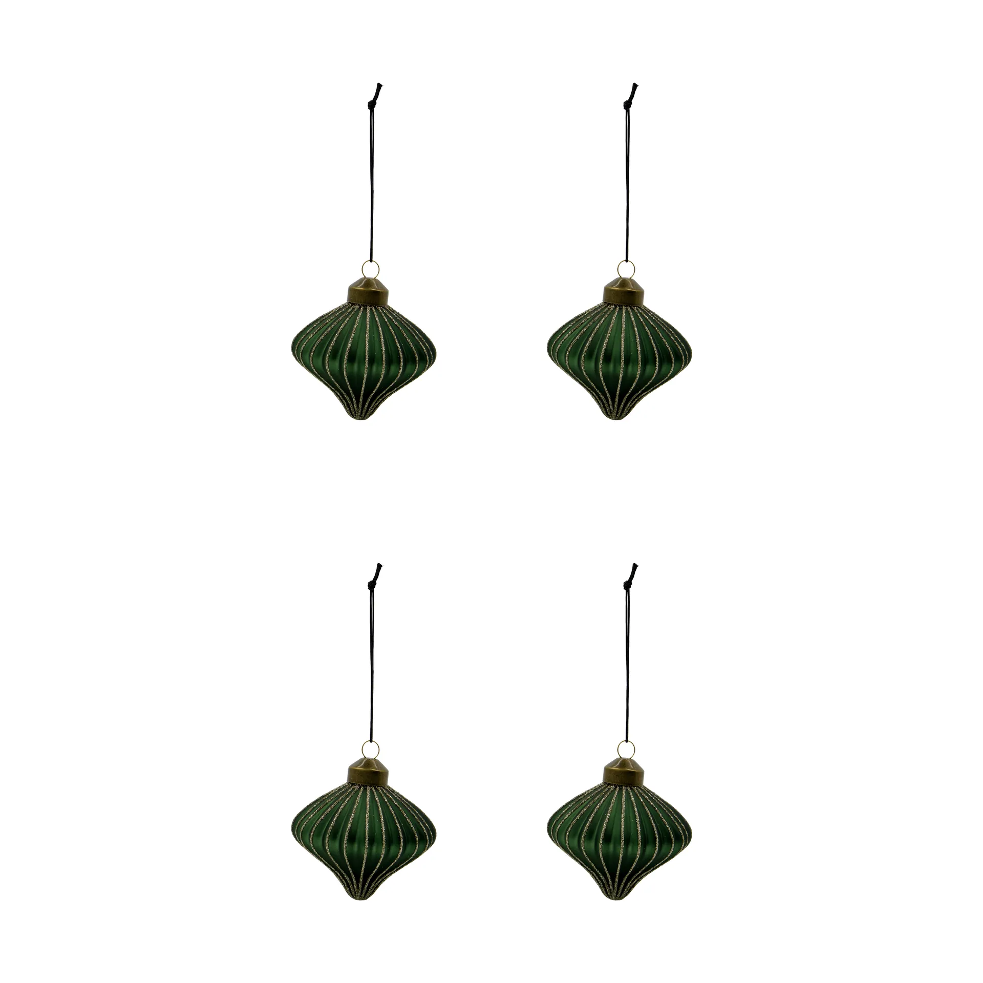 Adorno colgante navideño Spin, pack de 4, Verde House Doctor