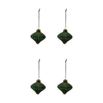 Adorno colgante navideño Spin, pack de 4 - Verde - House Doctor