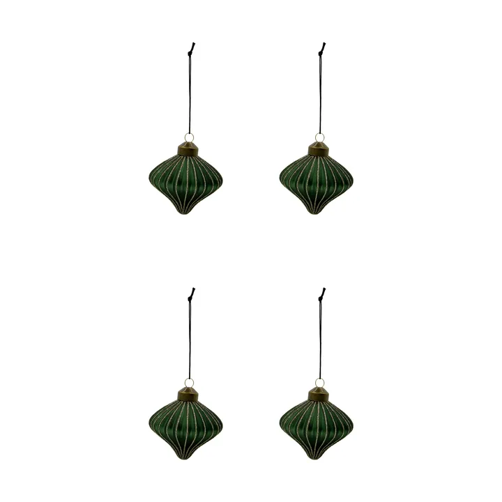 Adorno colgante navideño Spin, pack de 4 - Verde - House Doctor