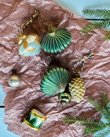 Adorno colgante navideño Spin, pack de 4 - Verde - House Doctor