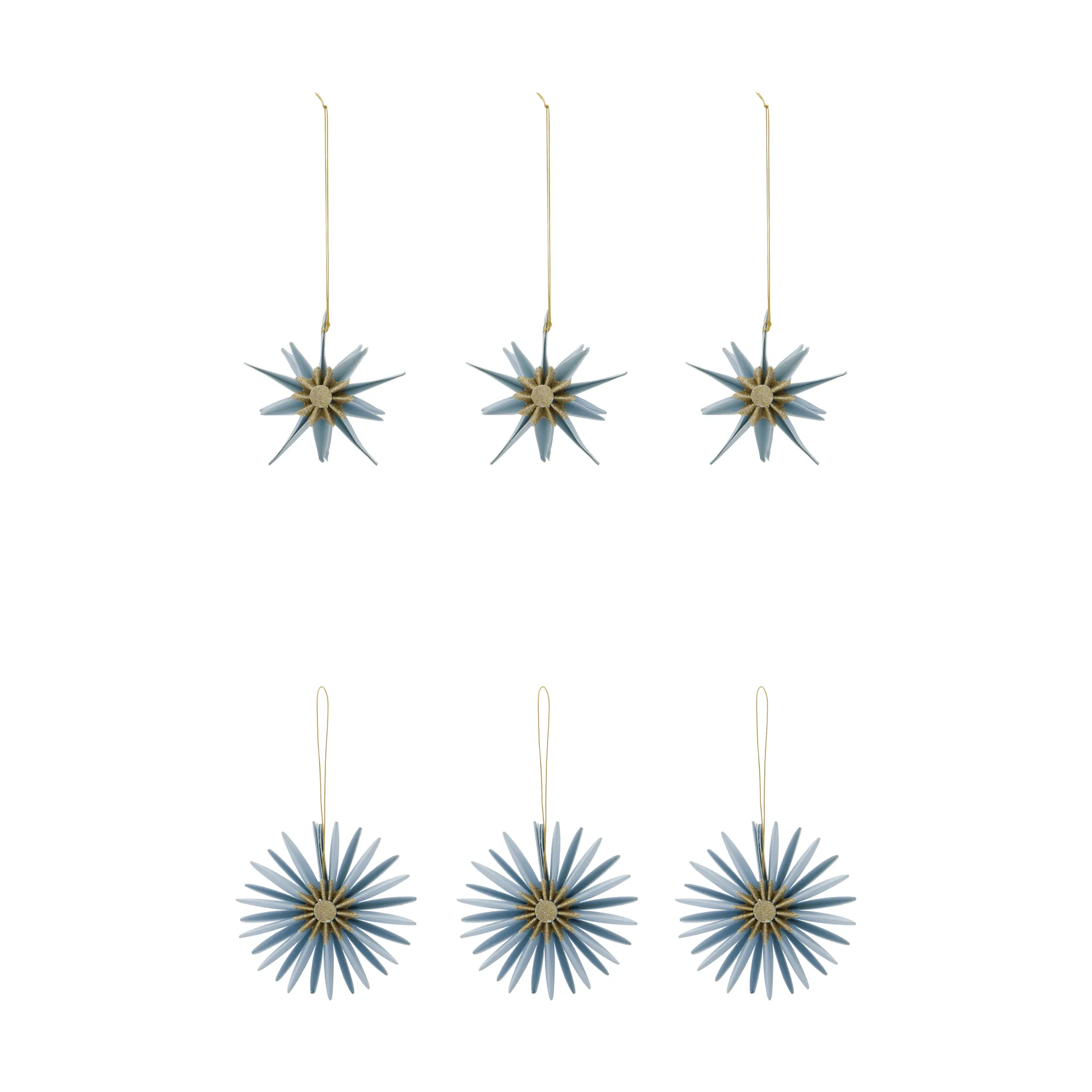 Adorno colgante navideño Stari, 6 piezas, Azul claro House Doctor