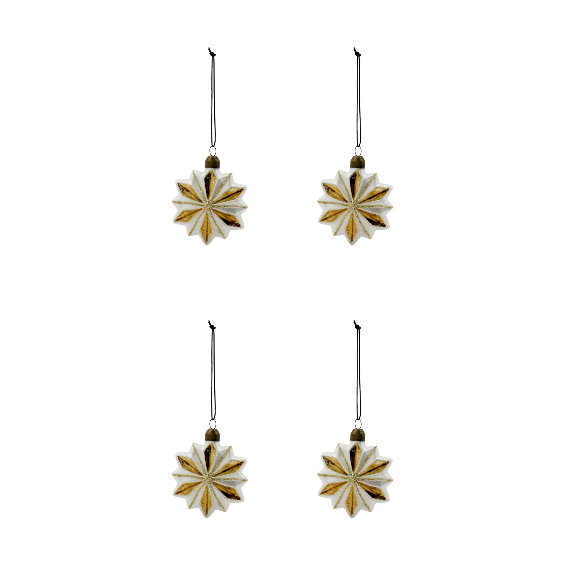 Adorno colgante navideño Stella, pack de 4, Blanco House Doctor