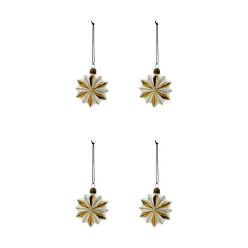 Adorno colgante navideño Stella, pack de 4 - Blanco - House Doctor