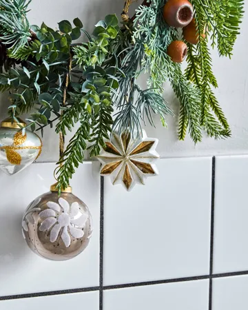 Adorno colgante navideño Stella, pack de 4 - Blanco - House Doctor