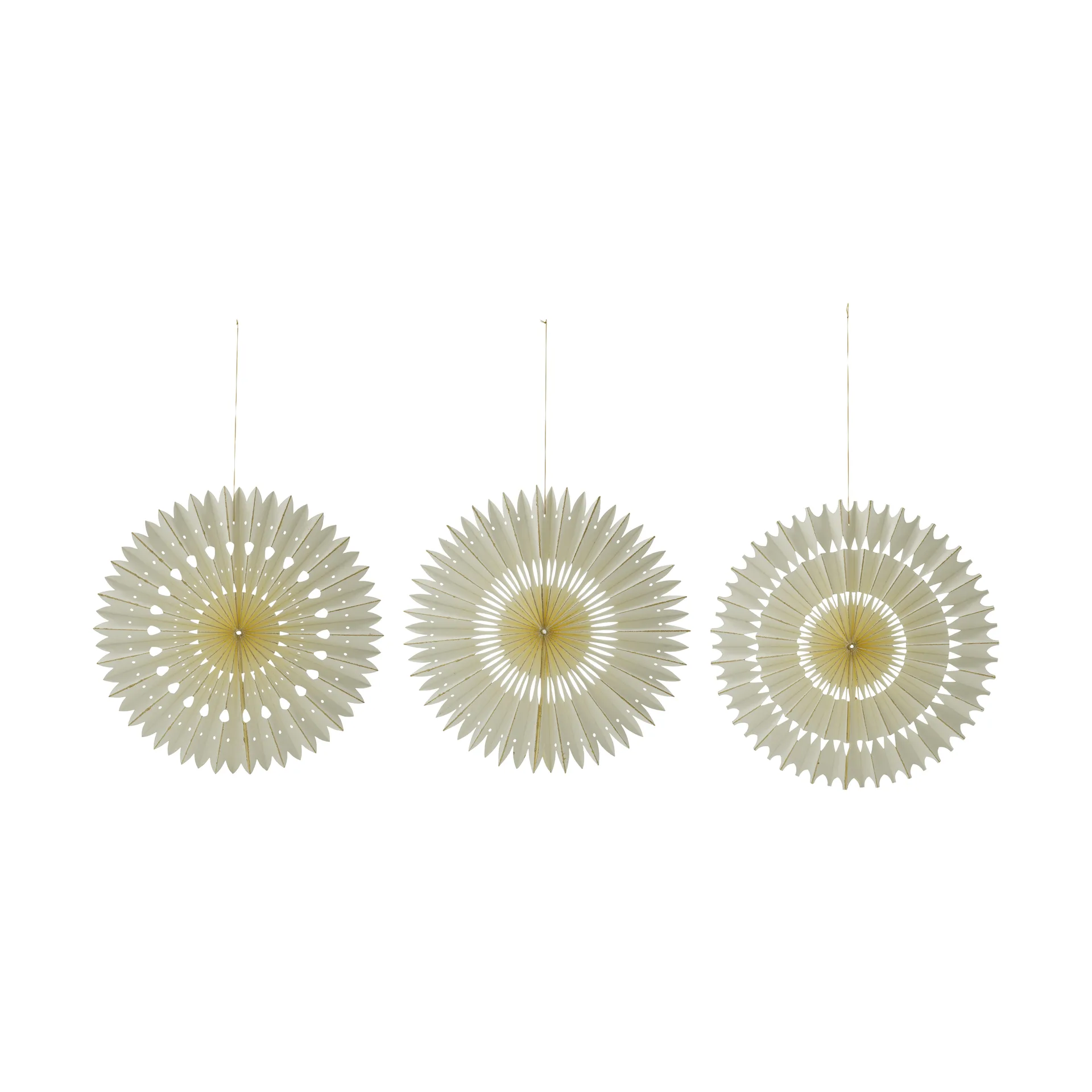 Adorno colgante navideño Stelle, 3 piezas, Off-White, Ø20 cm House Doctor