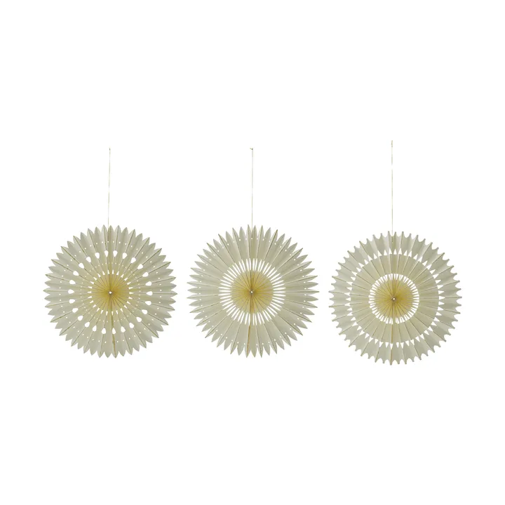 Adorno colgante navideño Stelle, 3 piezas - Off-White, Ø20 cm - House Doctor