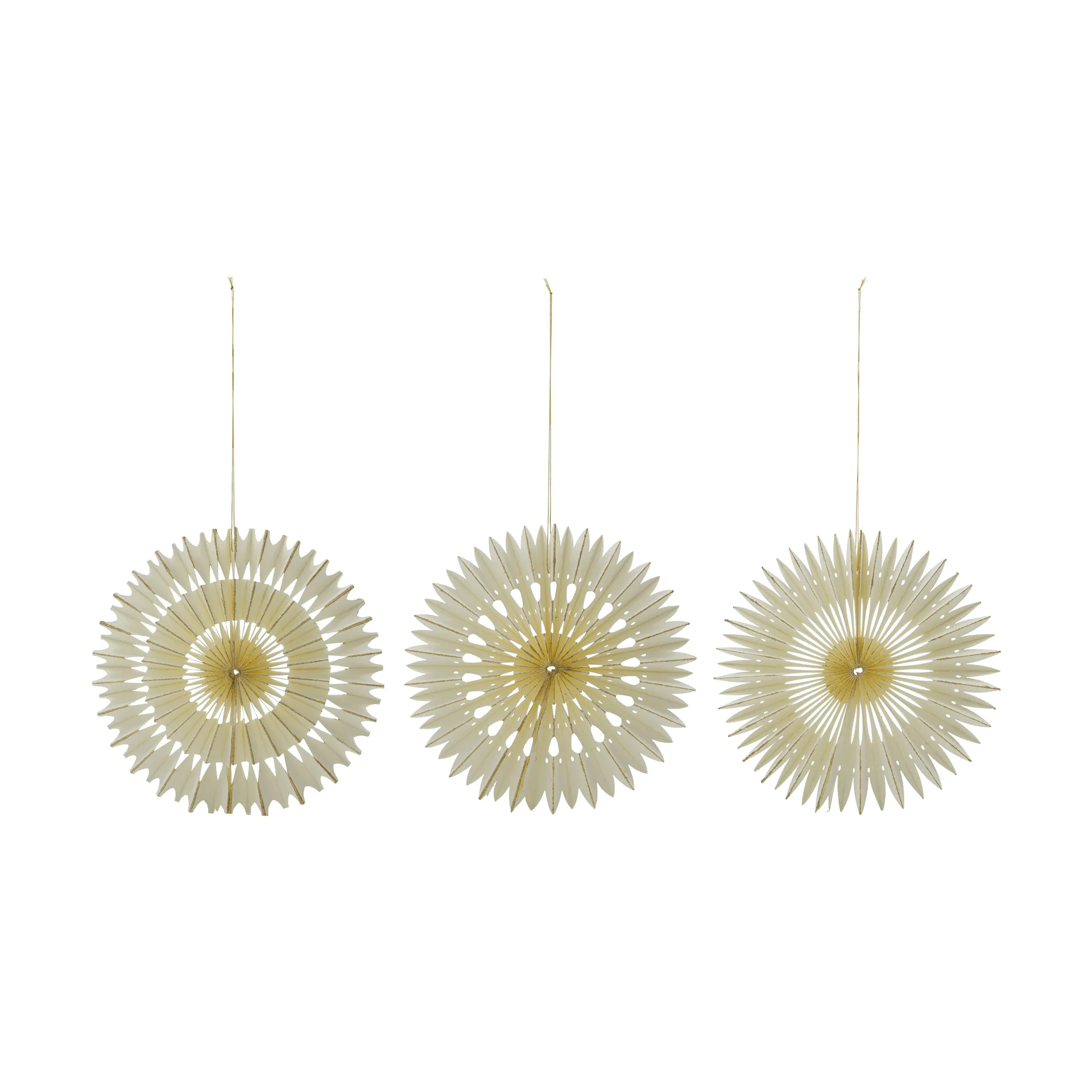 Adorno colgante navideño Stelle, 3 piezas, Off-White, Ø30 cm House Doctor