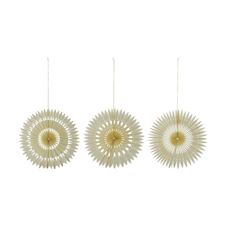 Adorno colgante navideño Stelle, 3 piezas - Off-White, Ø30 cm - House Doctor