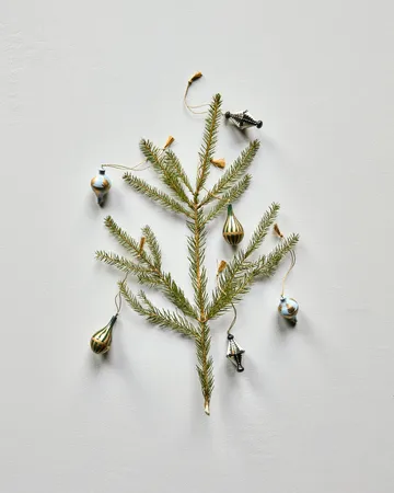 Adorno colgante navideño Stero, 6 piezas - Negro, blanco, dorado, azul, verde - House Doctor