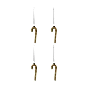 Adorno colgante navideño Stick, pack de 4 - Dorado - House Doctor