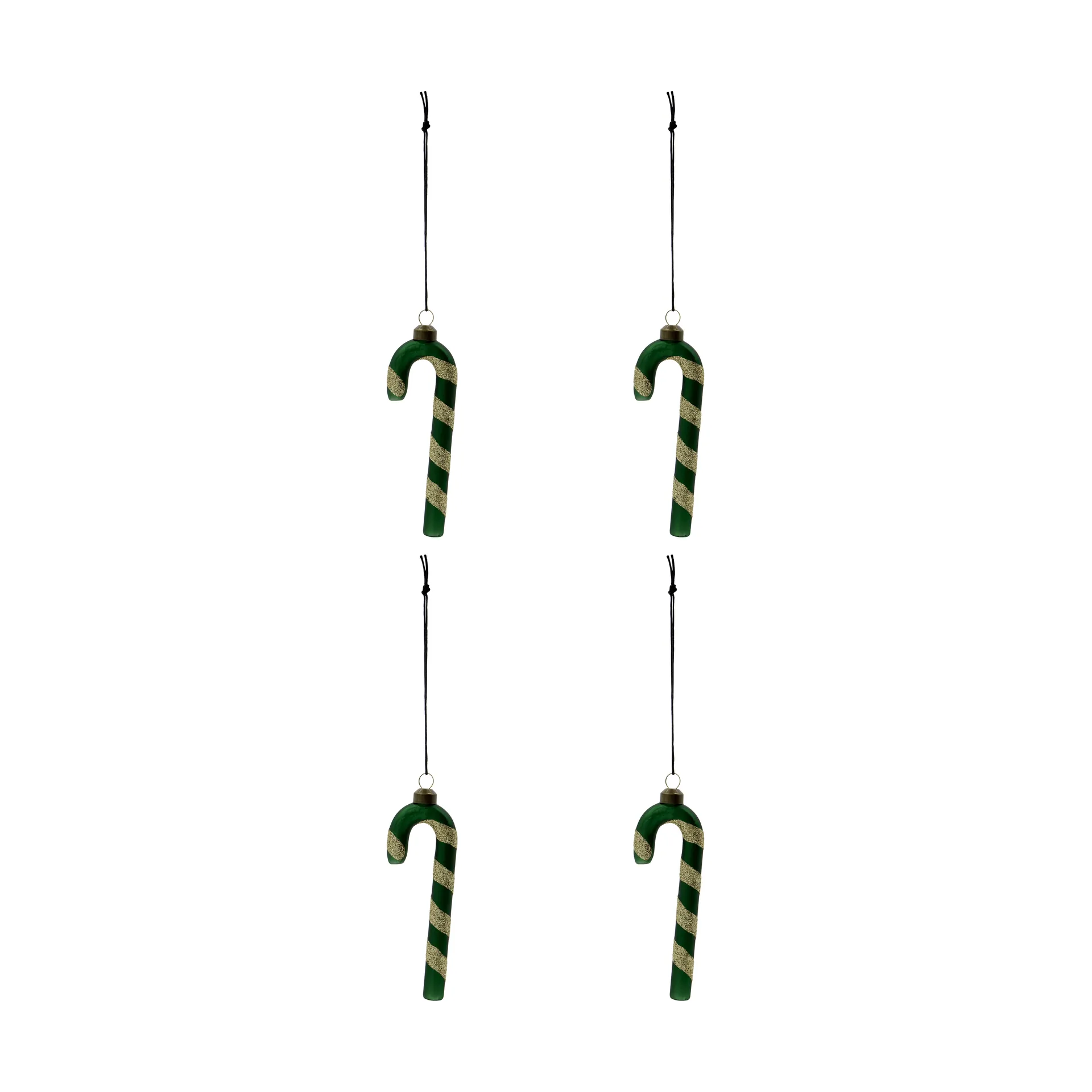 Adorno colgante navideño Stick, pack de 4, Verde House Doctor