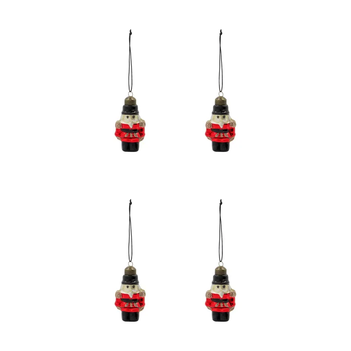 Adorno colgante navideño Tino, pack de 4 - Rojo - House Doctor