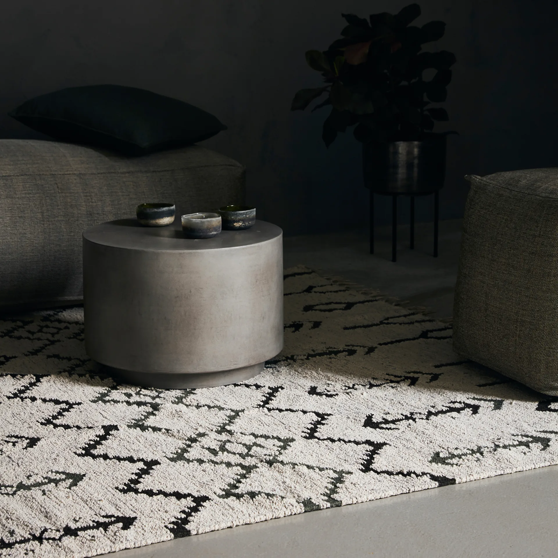 Alfombra Arte 180 x 180 cm, Off-white House Doctor