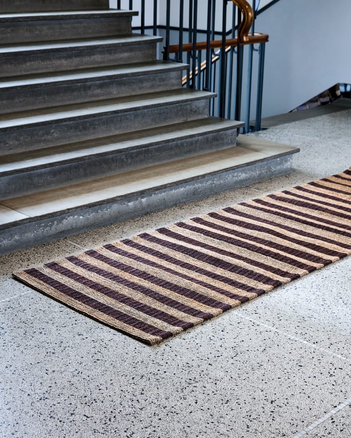 Alfombra Block  marrón-natural, 90x300 cm House Doctor