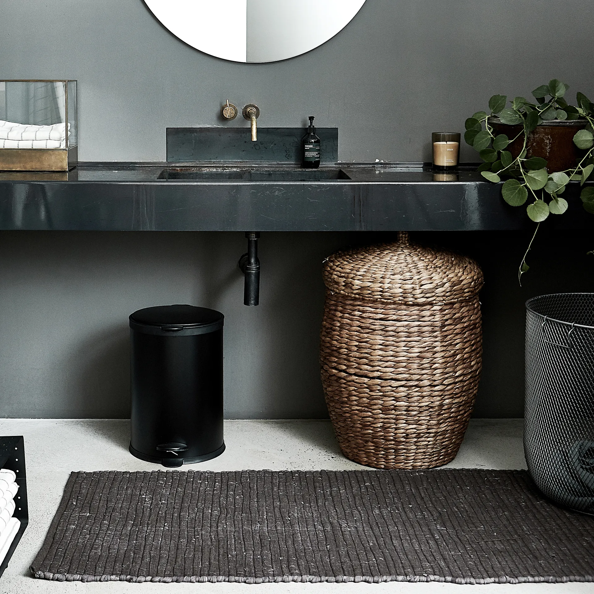 Alfombra Chindi 70 x 160 cm, Gris House Doctor