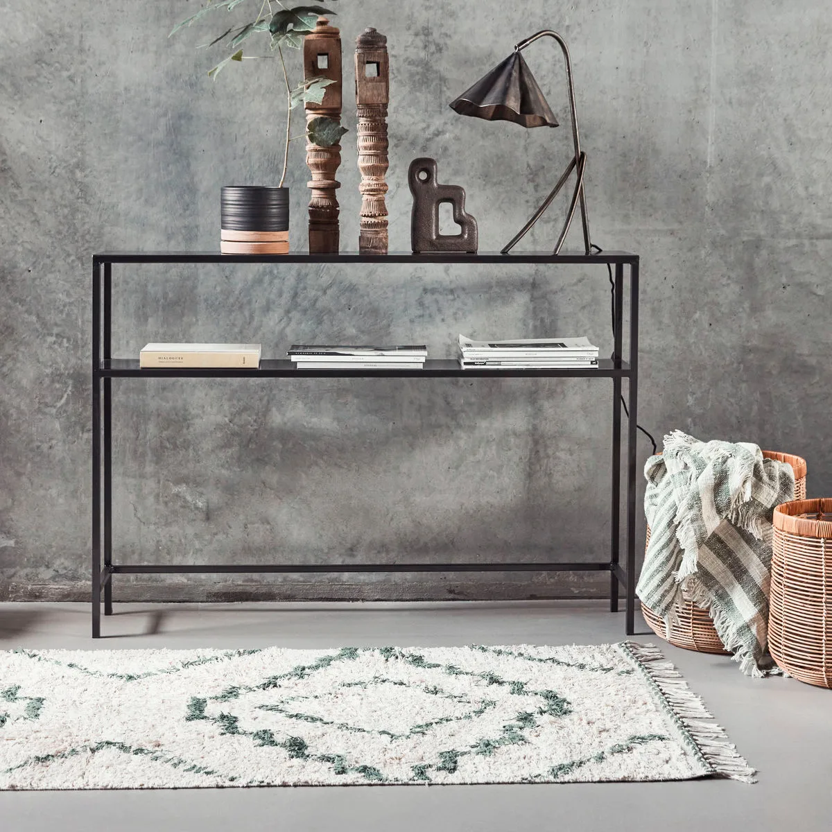 Alfombra de pasillo Minis 90x200 cm, Verde House Doctor