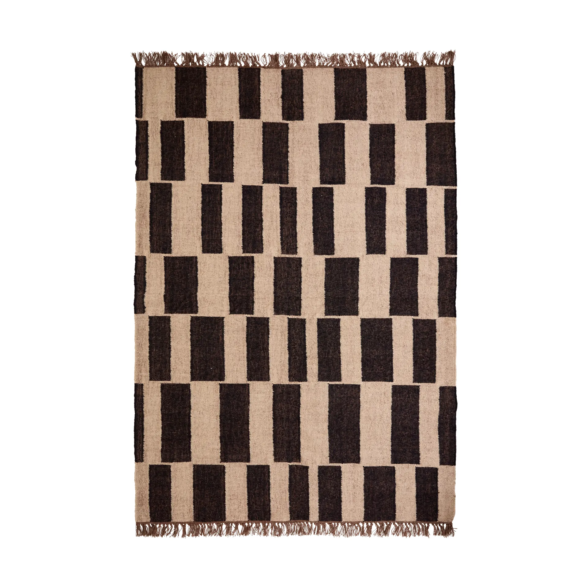 Alfombra Graph, Negro-natural, 160x230 cm House Doctor