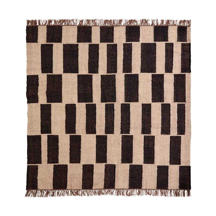 Alfombra Graph - Negro-natural, 180x180 cm - House Doctor