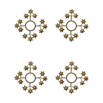 Anillo para vela Star, pack de 4 - Dorado - House Doctor
