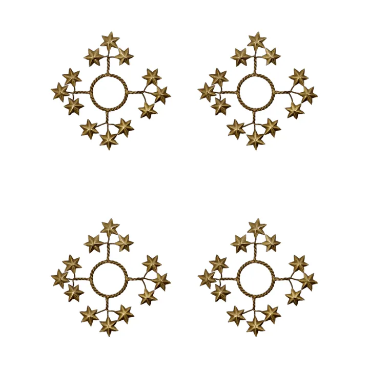 Anillo para vela Star, pack de 4 - Dorado - House Doctor