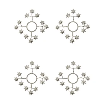 Anillo para vela Star, pack de 4 - Plata - House Doctor