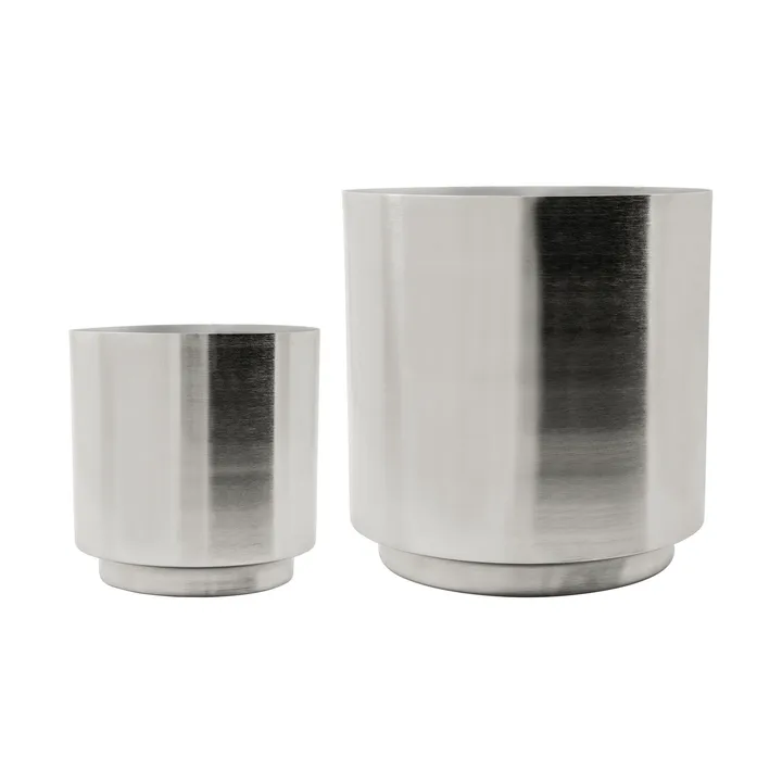 Bailey maceta 2 piezas - Acabado plateado - House Doctor