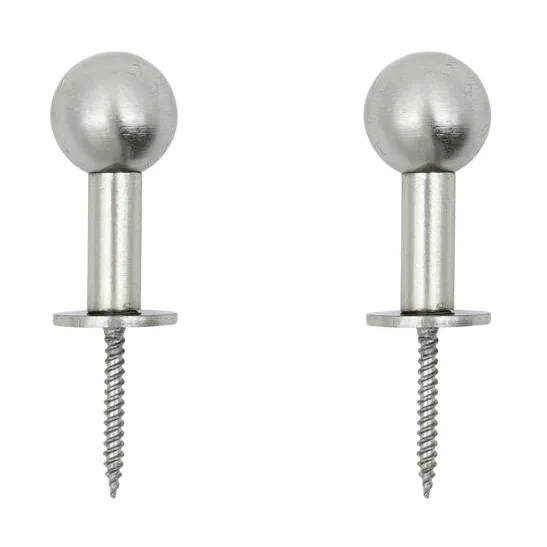 Ball percha 2-pack, Acabado plateado, Ø4x2 cm House Doctor