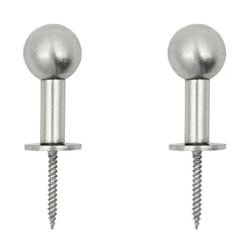 Ball percha 2-pack - Acabado plateado, Ø4x2 cm - House Doctor