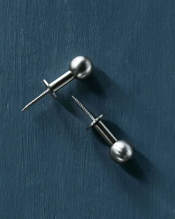 Ball percha 2-pack - Acabado plateado, Ø4x2 cm - House Doctor