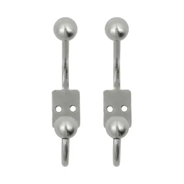Ball percha 2-pack - Acabado plateado, Ø7x13 cm - House Doctor