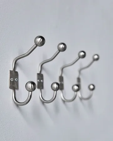 Ball percha 2-pack - Acabado plateado, Ø7x13 cm - House Doctor