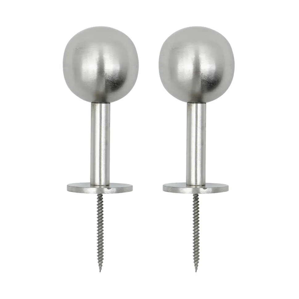 Ball percha 2-pack, Acabado plateado, Ø8x4 cm House Doctor
