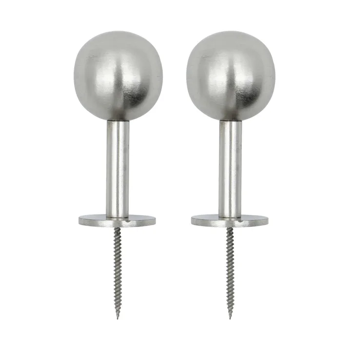 Ball percha 2-pack - Acabado plateado, Ø8x4 cm - House Doctor
