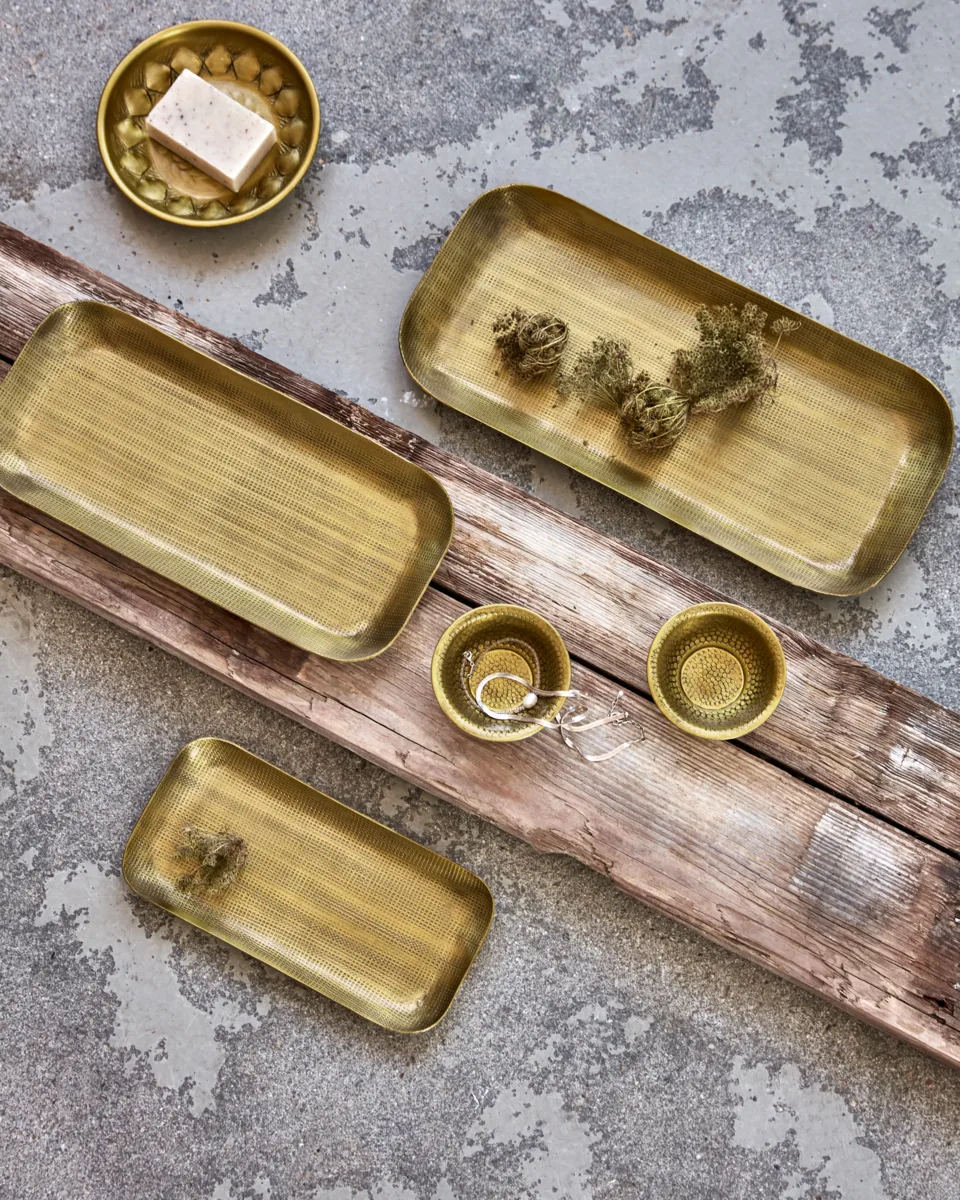 Bandeja de decoración Plato 3 piezas, Dorado House Doctor