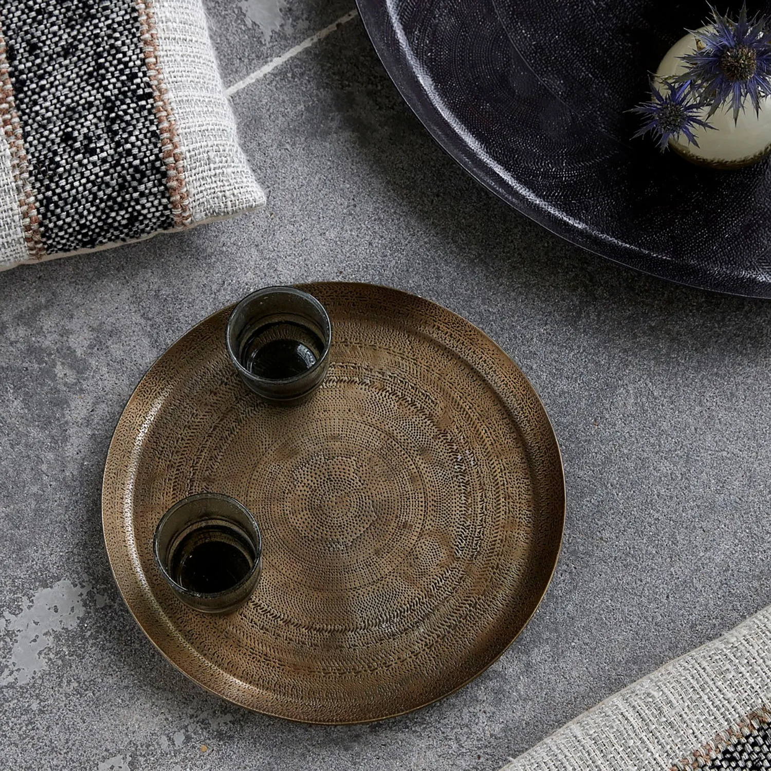 Bandeja Jhansi Ø29 cm, latón House Doctor