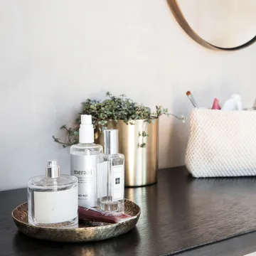 Bandeja Rattan acabado latón - 16 cm - House Doctor