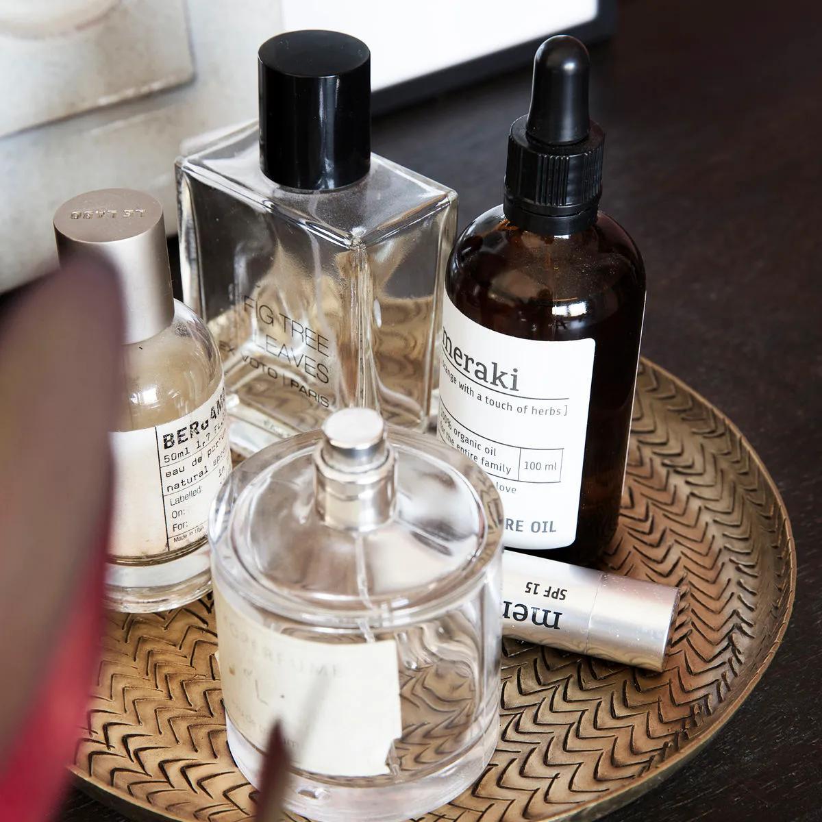 Bandeja Rattan acabado latón, 20 cm House Doctor