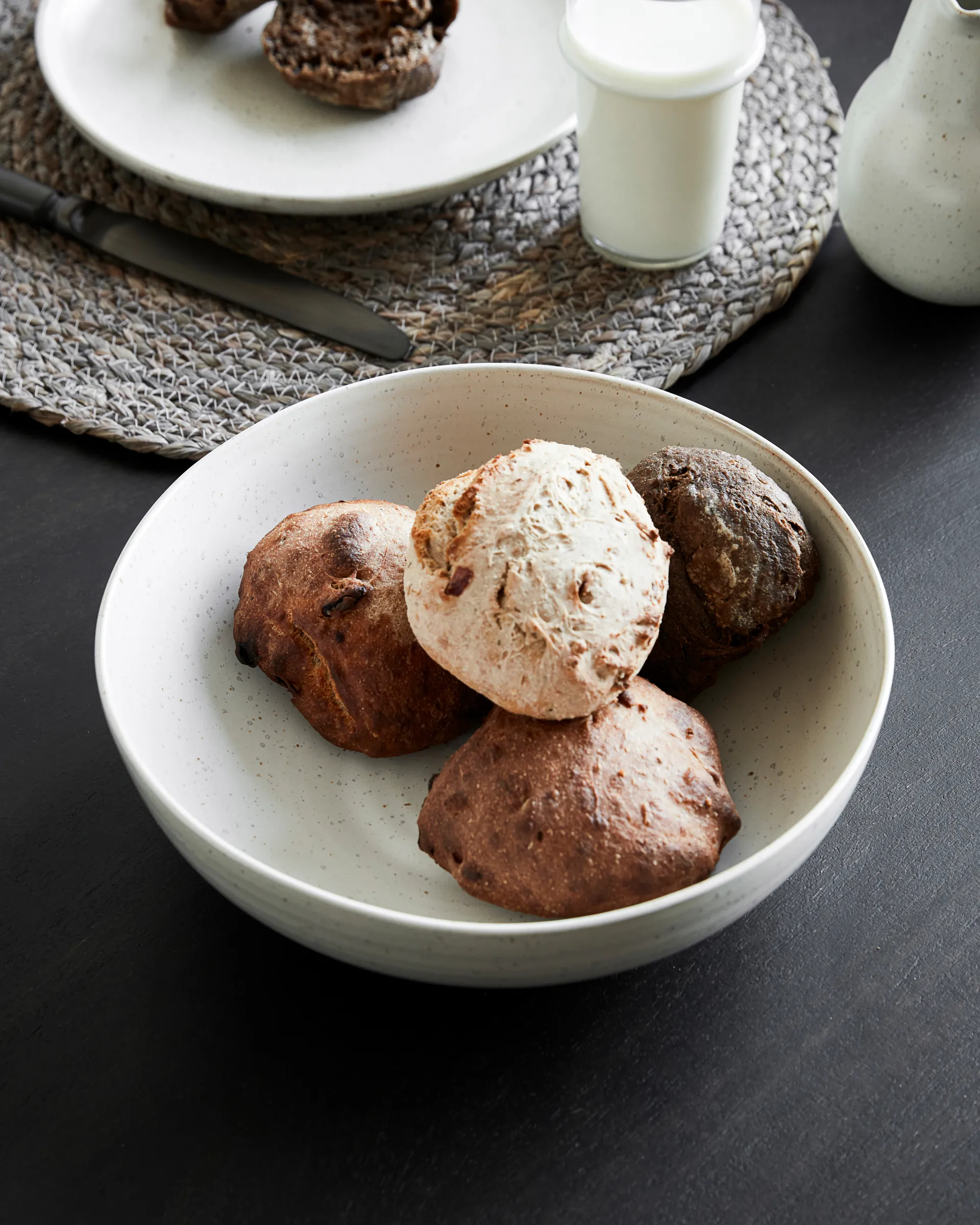 Bol Pion Ø22 cm, gris-blanco House Doctor