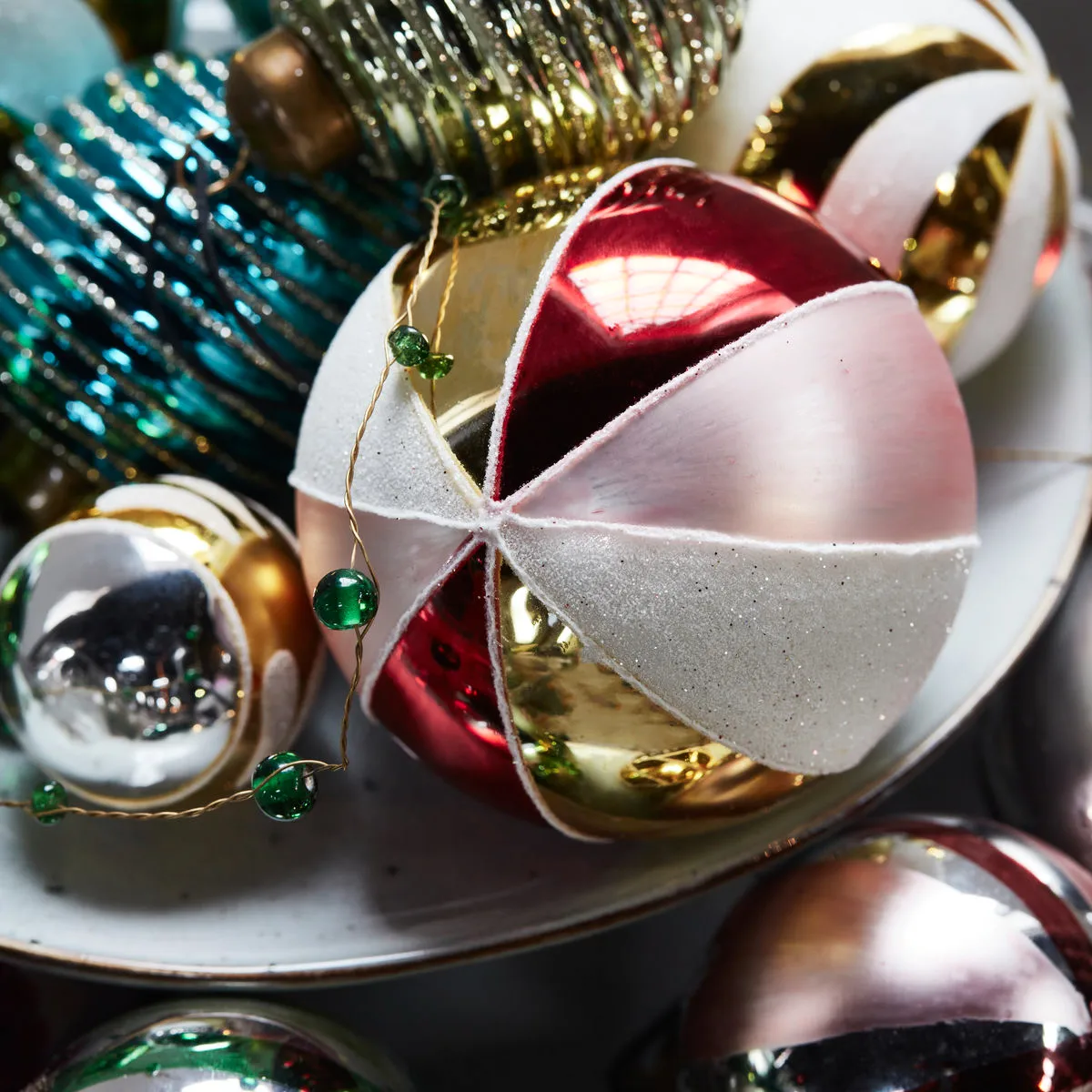 Bola de árbol de navidad Cirkus Ø8 cm, rojo House Doctor