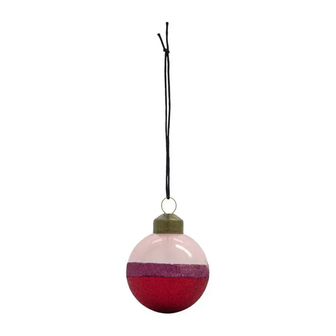 Bola de árbol de navidad Stripe Ø5 cm, Rosa-rojo House Doctor
