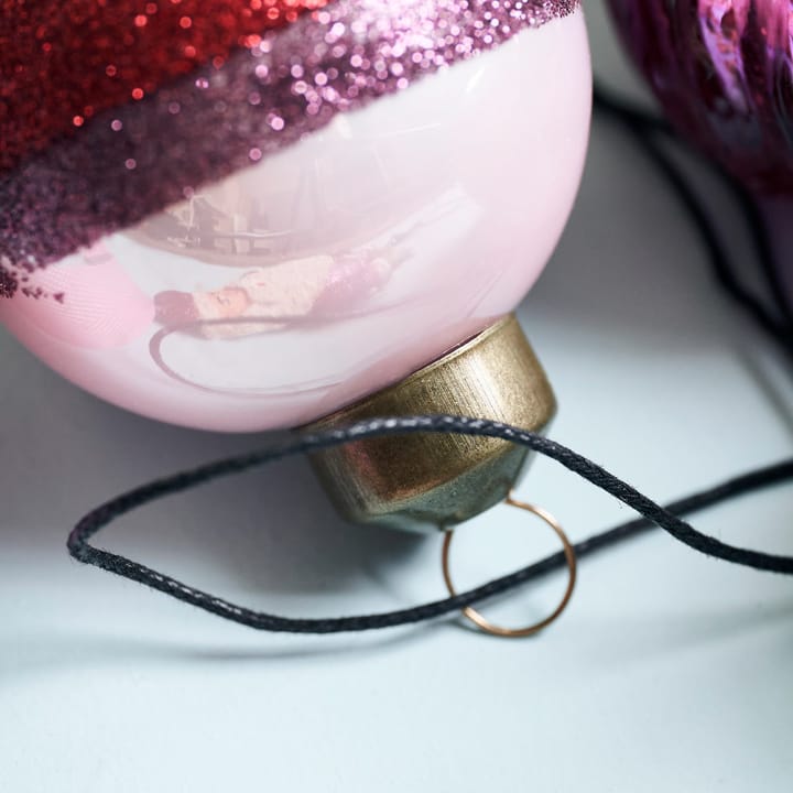 Bola de árbol de navidad Stripe Ø5 cm, Rosa-rojo House Doctor