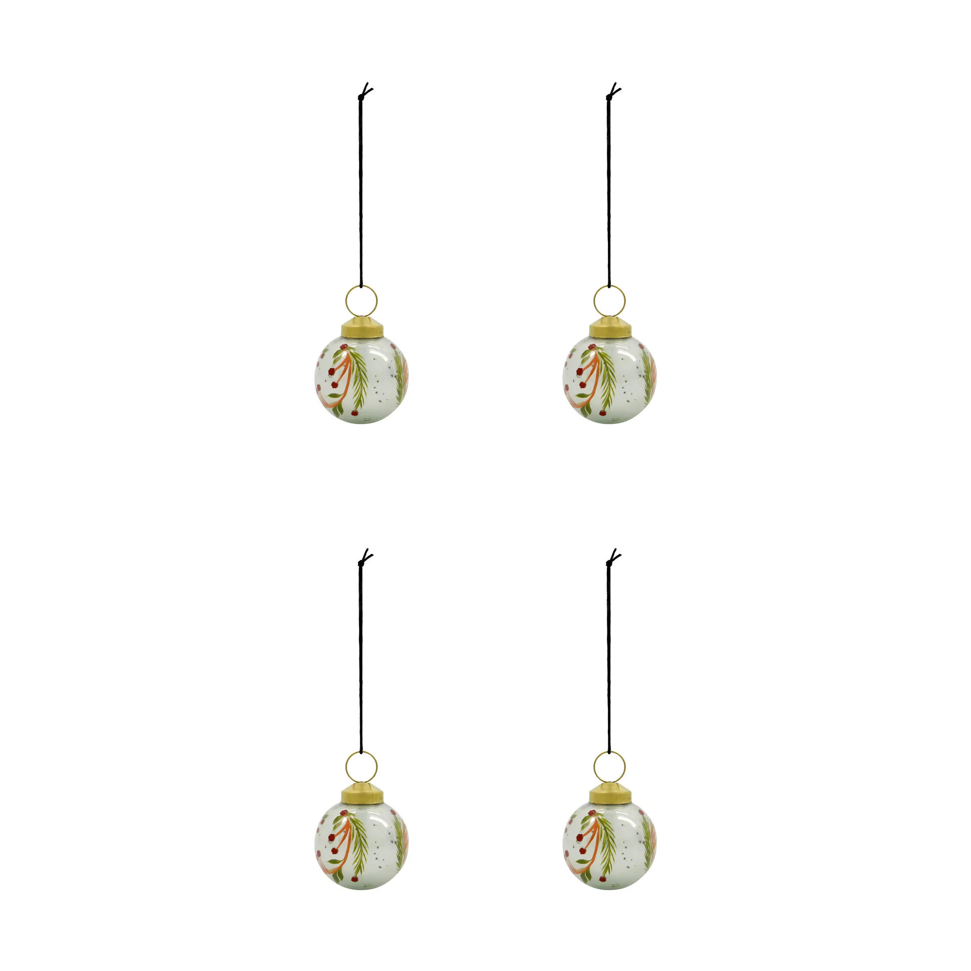 Bola de navidad Antico, pack de 4, Azul claro House Doctor