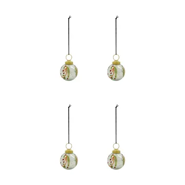 Bola de navidad Antico, pack de 4 - Azul claro - House Doctor