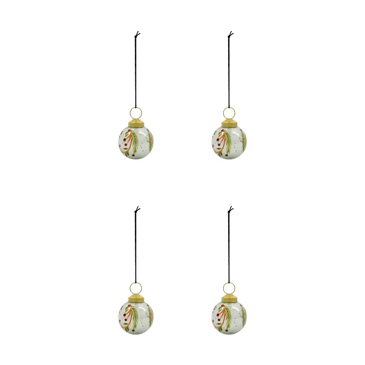Bola de navidad Antico, pack de 4 - Azul claro - House Doctor