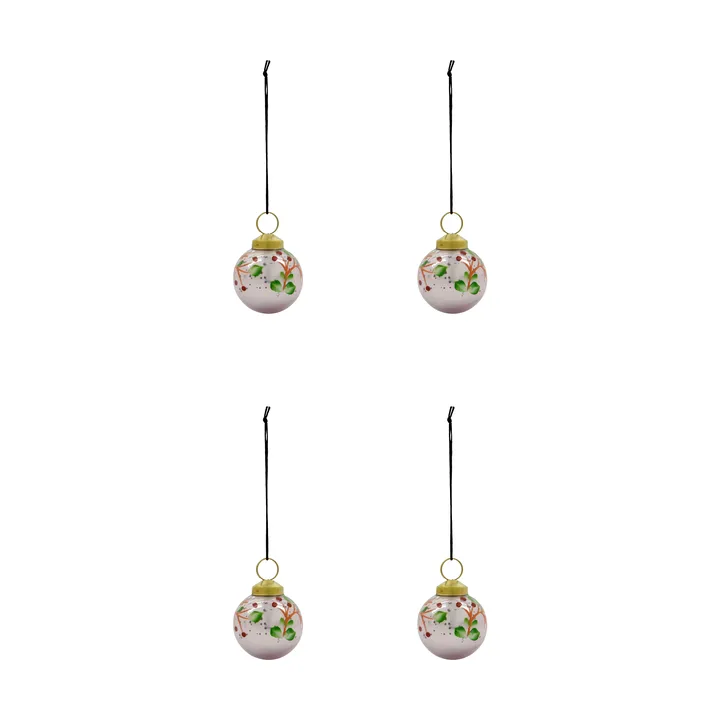 Bola de navidad Antico, pack de 4 - Rosa - House Doctor