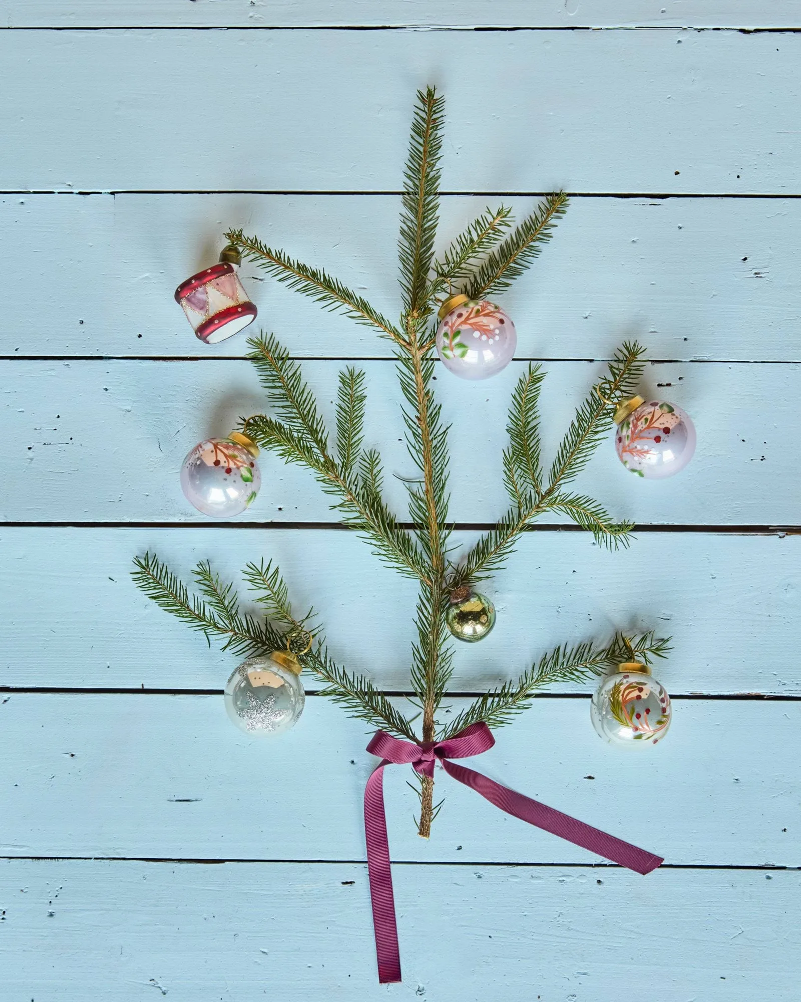 Bola de navidad Antico, pack de 4, Rosa House Doctor